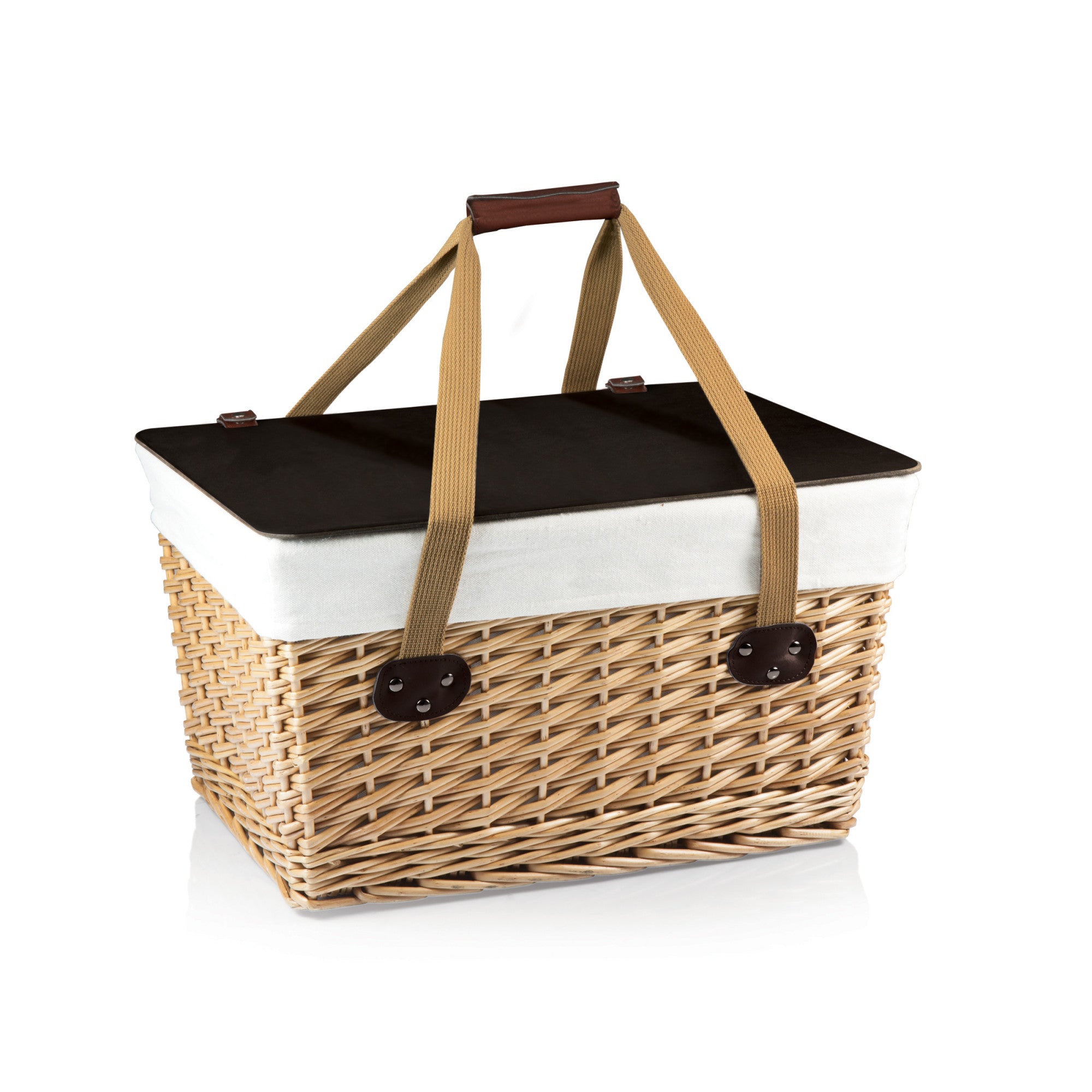 Beige Canvas with Brown Lid