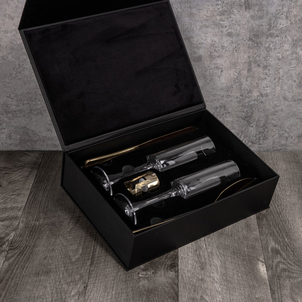 Arbane Champagne Glass Set with Cake Knife-Picnic Time Family of Brands
