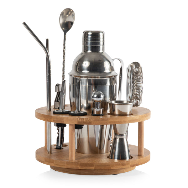 Lazy Susan Bar Tool Set (Bamboo & Stainless Steel)-Picnic Time Family of Brands