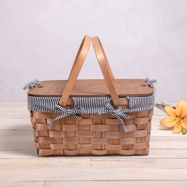 Kansas Handwoven Wood Picnic Basket-Picnic Time Family of Brands