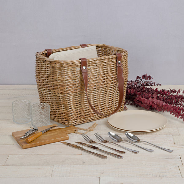 Terrabella Earth Friendly Handwoven Picnic Basket Set for 2-Picnic Time Family of Brands
