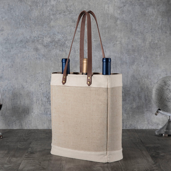 Pinot Jute 3 Bottle Insulated Wine Bag-Picnic Time Family of Brands
