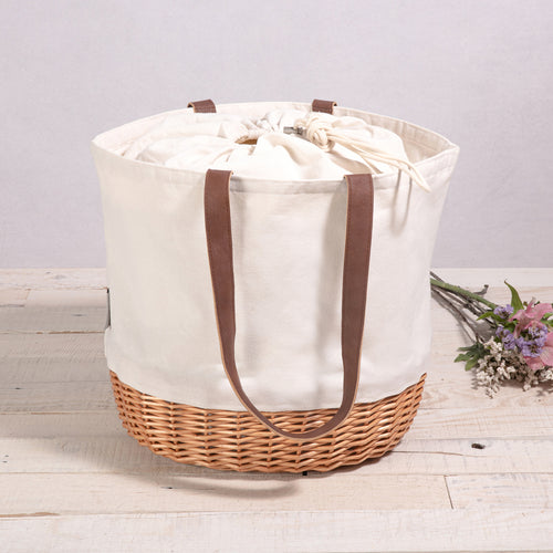 Coronado Canvas and Willow Basket Tote-Picnic Time Family of Brands