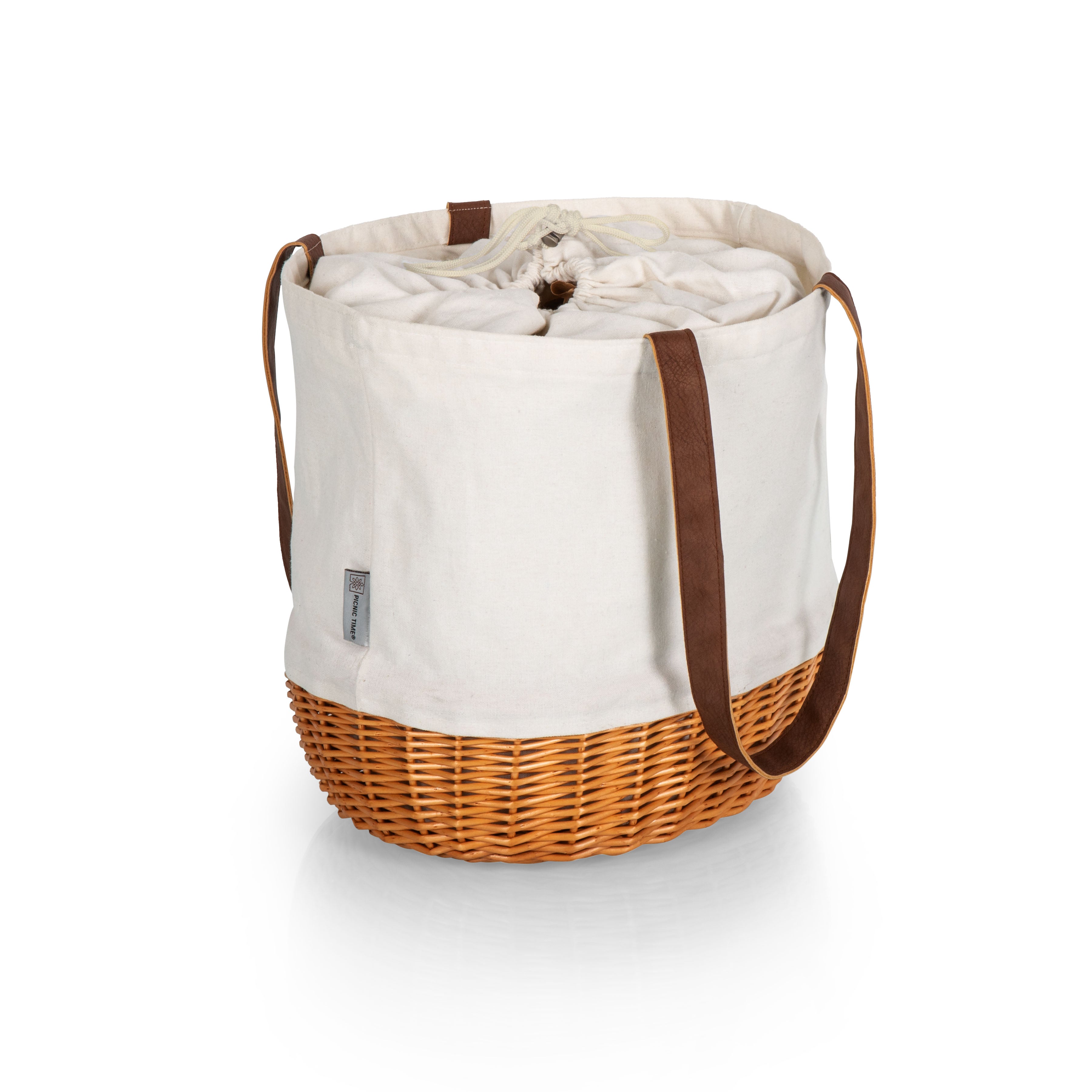 Coronado Canvas and Willow Basket Tote-Picnic Time Family of Brands