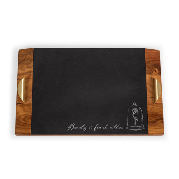 Beauty & the Beast - Covina Acacia and Slate Serving Tray-Picnic Time Family of Brands