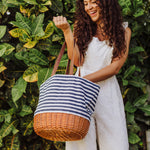 Coronado Canvas and Willow Basket Tote-Picnic Time Family of Brands