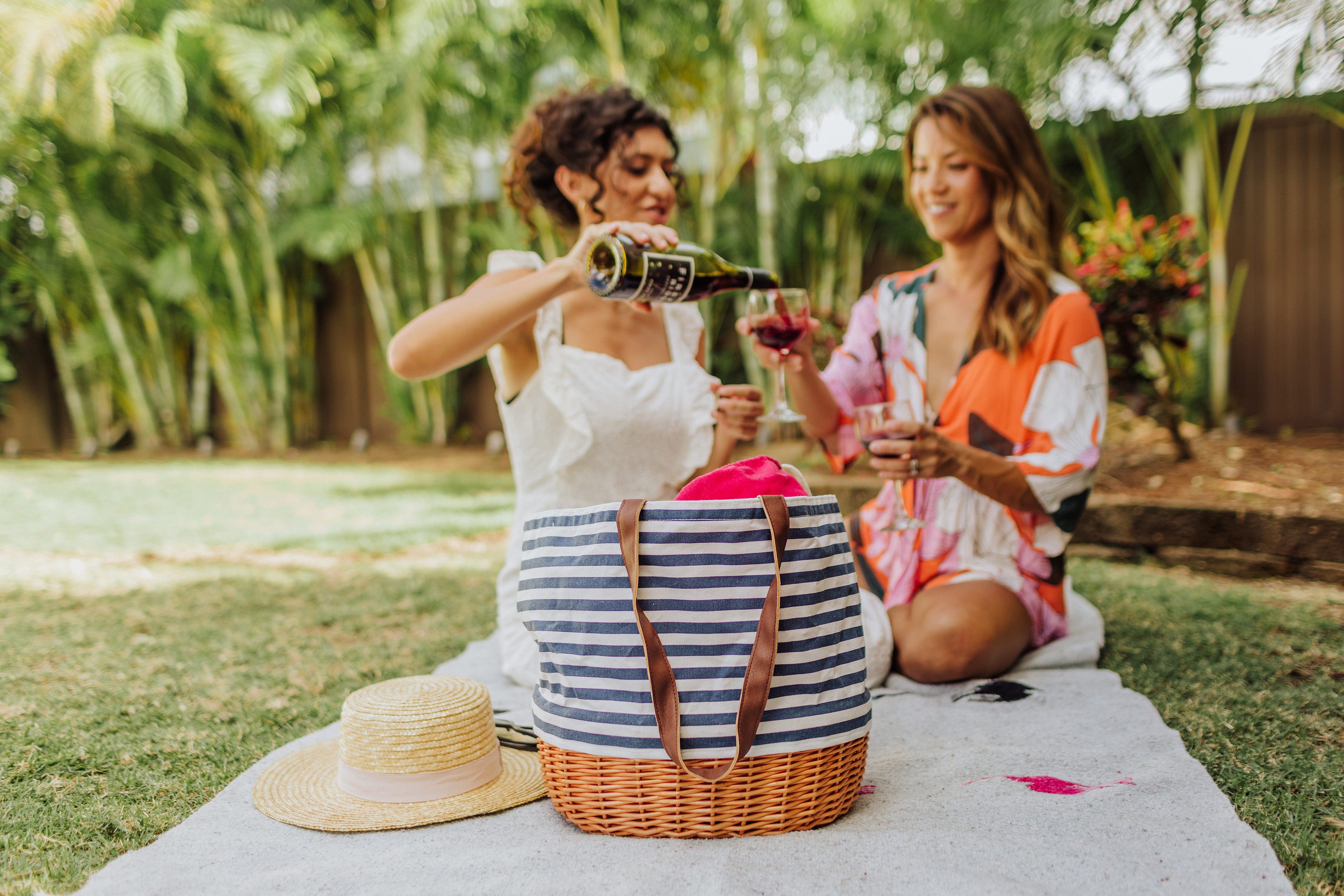 Coronado Canvas and Willow Basket Tote-Picnic Time Family of Brands