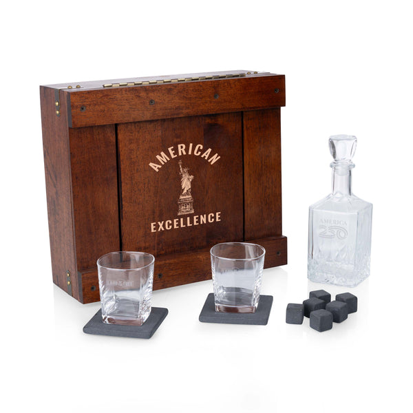 America250 - Whiskey Box Gift Set with Decanter-Picnic Time Family of Brands