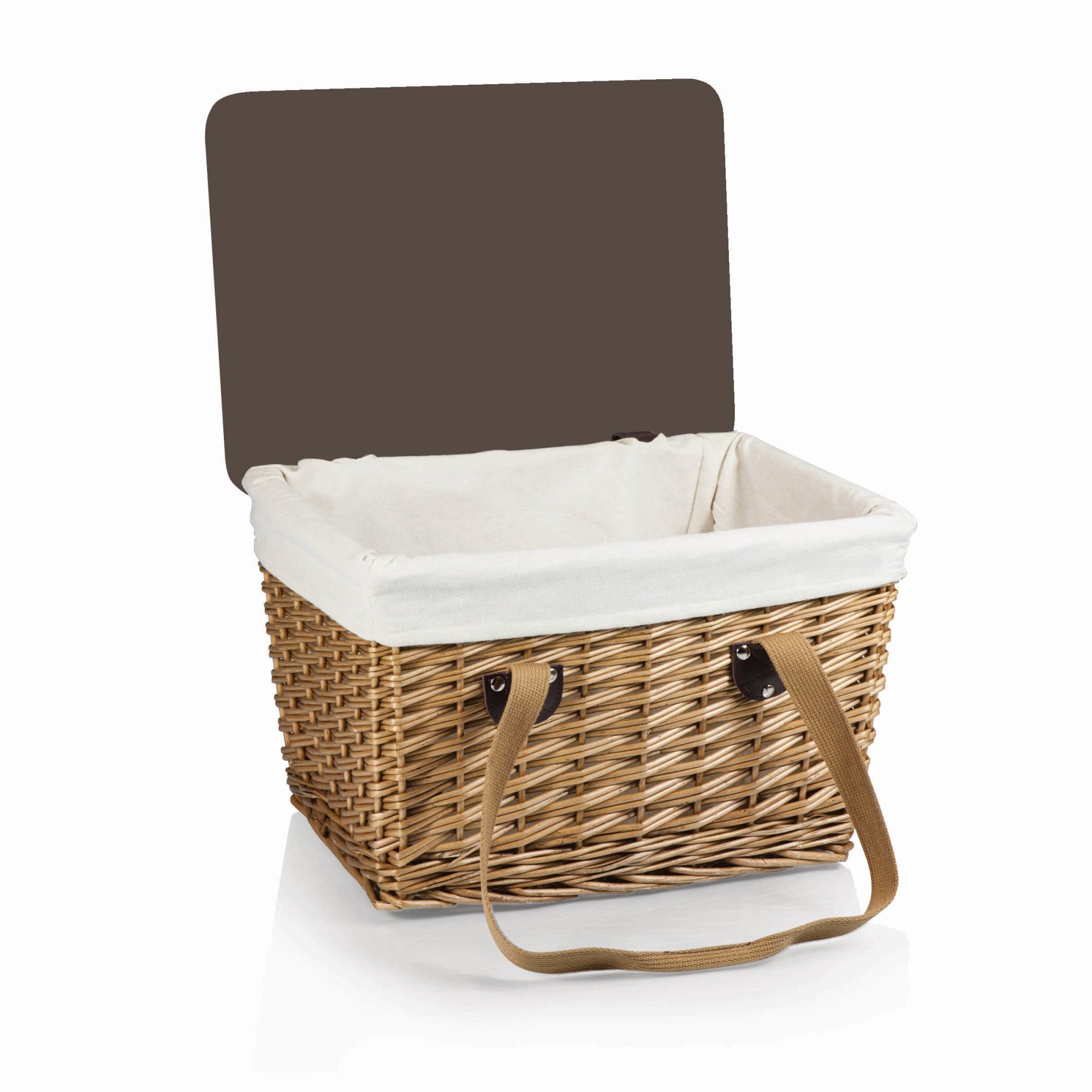 Beige Canvas with Brown Lid