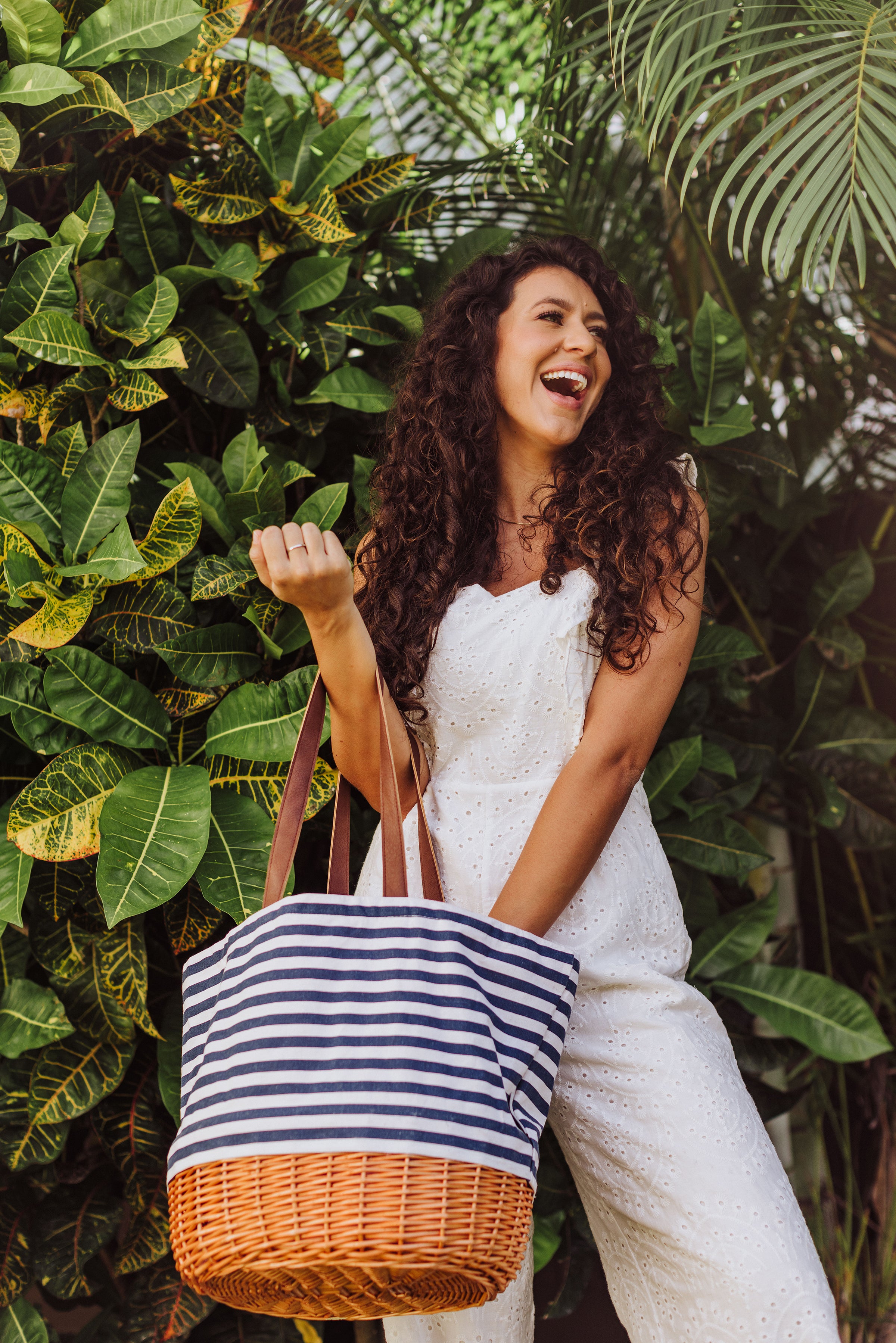 Coronado Canvas and Willow Basket Tote-Picnic Time Family of Brands